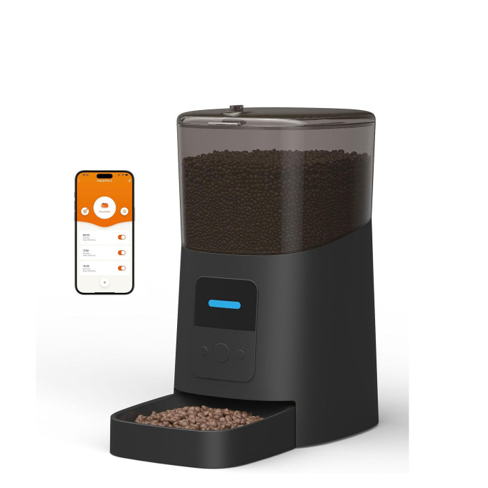 Pet supplies: 6L automatic cat feeder, WiFi automatic dog feeder, cat food dispenser, with low food sensor and tape recorder