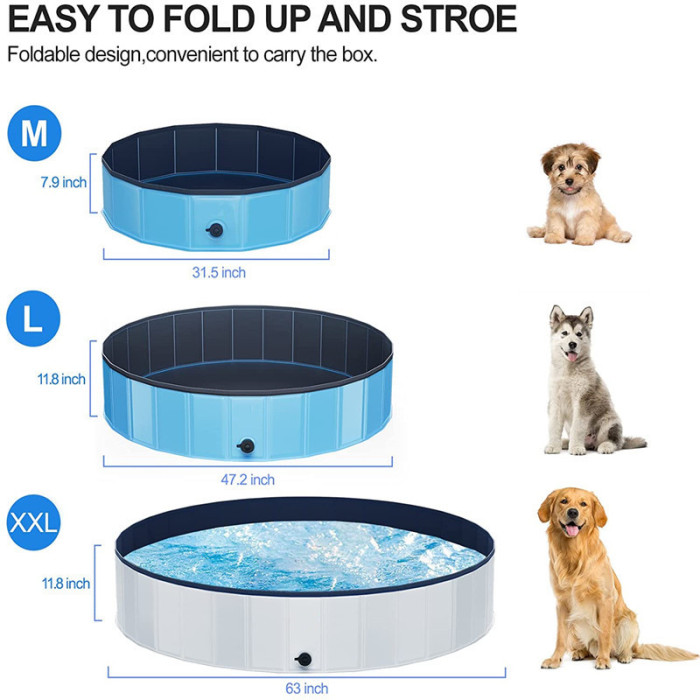 Dog swimming bathroom, pet foldable bathtub, large swimming pool, foldable bathtub swimming pool, children's cooling, pet accessories for outdoor cooling