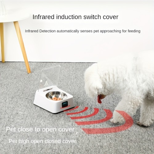 Programmable infrared sensor automatic lid opening portable travel car dog food dispenser