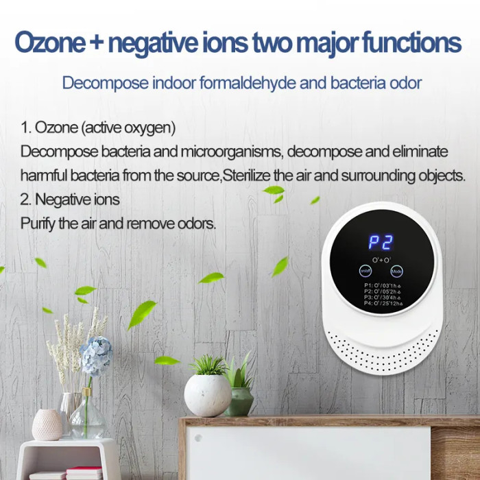 Air ozone generator, smart air purifier for pet houses, deodorizing agent, cat litter room, cat products with touch screen0