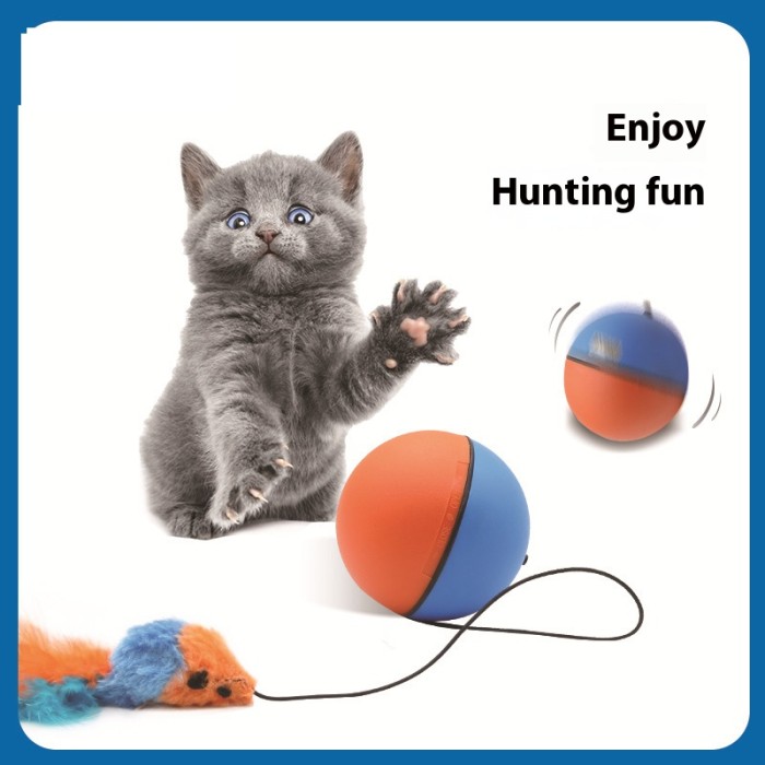 Automatic cat toy ball, smart electric roller ball, pet products, cat self-entertainment, chewable and durable