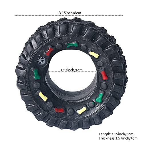 Dog Cat Chew Toys, Tires Toys for Dogs Natural Rubber Dog Toys for Extreme Chewers TiresToys for Small Medium Dogs & Cats Intelligence Training Sports Training
