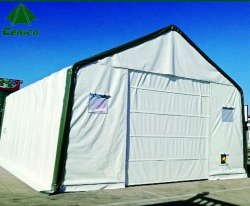Portable Steel Double Truss Fabric Warehouse Tent , Prefabricated Storage Shelter