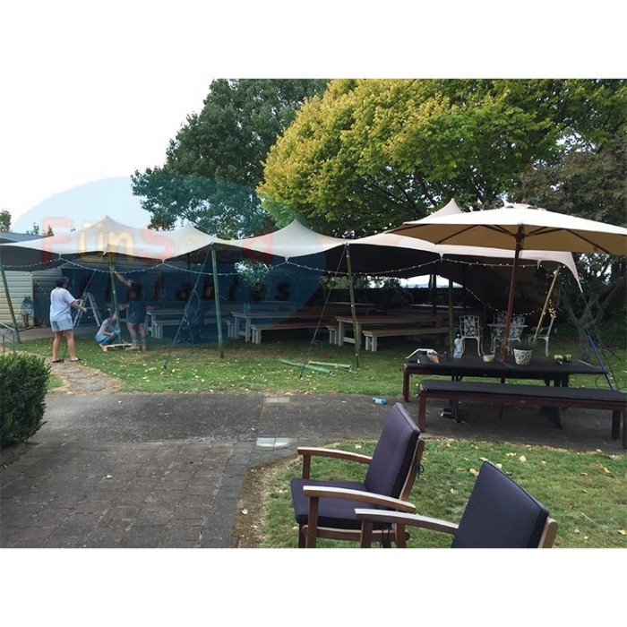 Large Marquee Outdoor Sailcloth Party Tent Waterproof Heavy Duty Event Pole Tent Stretch Wedding Tent for 100 Peoples