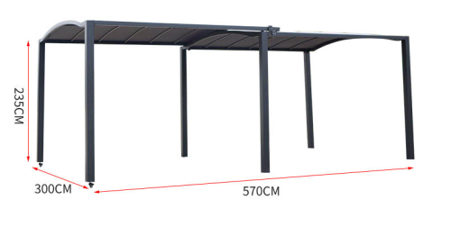 Heavy Duty Outdoor Aluminum Metal Carport Pergola Gazebo Pavilion for Cars Parking PE Iron Stainless Steel Nature Garage Tent