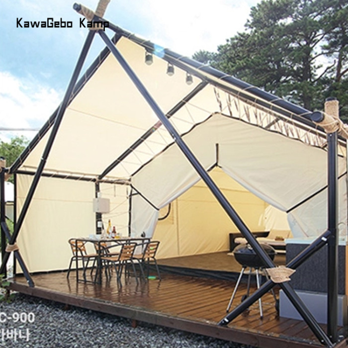 Kawagebo Kamp 5m X 7m Oxford Steel Outdoor Custom Resort Lodge Glamping Luxury Safari Hotel Tents for Camping, Party and Event