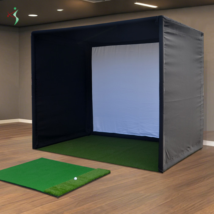 Home Golf Simulator Tent with HD Impact Screen Hard Steel Frame Custom Size Logo Golf Simulator Enclosure
