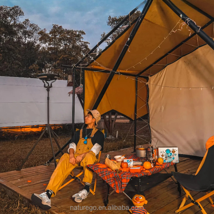 9-Season Double-Layer Steel Frame Tourist Campsite Cot Tent Windproof 4-Season Shelter