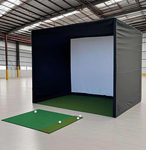 Home Golf Simulator Tent with HD Impact Screen Hard Steel Frame Custom Size Logo Golf Simulator Enclosure