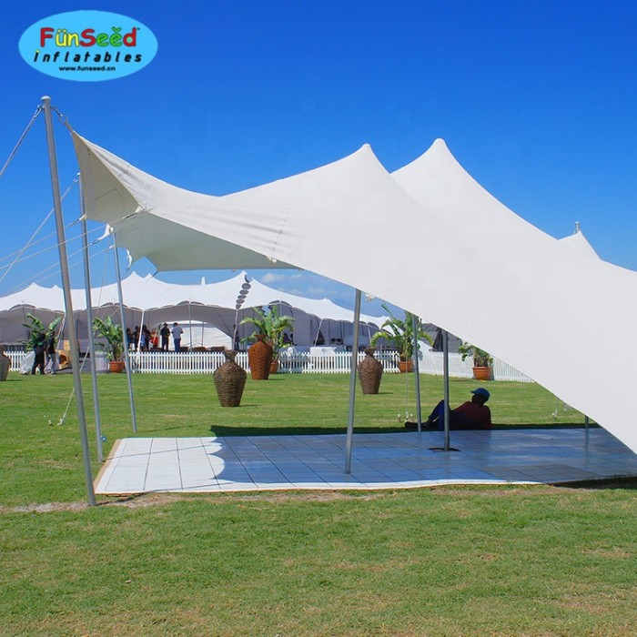 Large Marquee Outdoor Sailcloth Party Tent Waterproof Heavy Duty Event Pole Tent Stretch Wedding Tent for 100 Peoples
