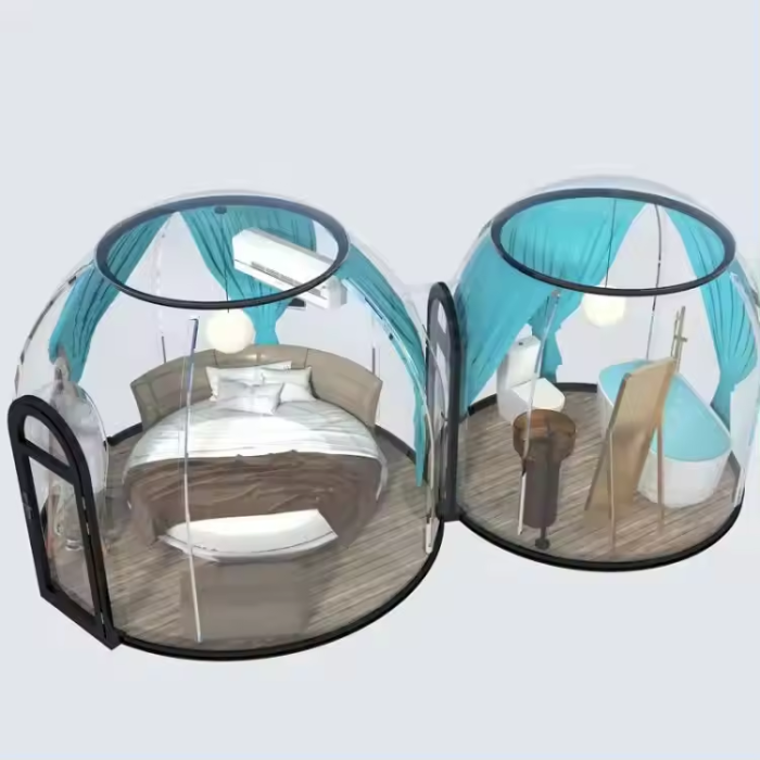 Garden Dome Tent Clear Prefab Geodesic Connected Camping Mars Portable Tenting House Kit Transparent Star Room Tent for Party