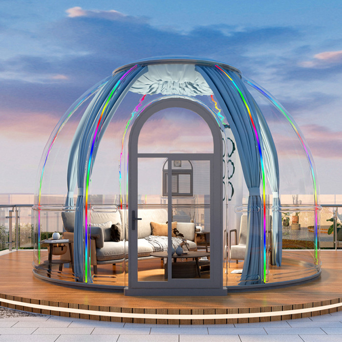 Garden Dome Tent Clear Prefab Geodesic Connected Camping Mars Portable Tenting House Kit Transparent Star Room Tent for Party