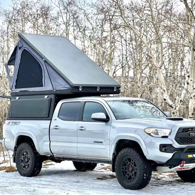 Custom Lightweight Aluminum Steel 4X4 Pickup Truck Bed Pop-Up Camping Tent Canopy Shell Topper for Toyota/Dodge/Tacoma Camper