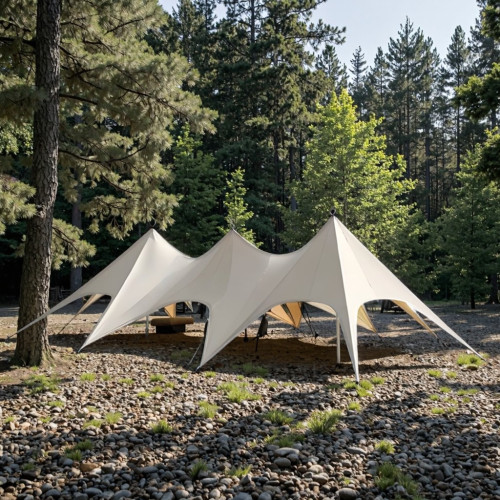 Outdoor Super Large 6-meter Steel Frame Tent Octopus Lotus Canopy Suitable for Single or Double Camping Family Hiking Canopy