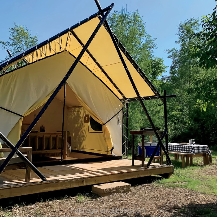 9-Season Double-Layer Steel Frame Tourist Campsite Cot Tent Windproof 4-Season Shelter