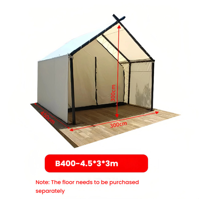 9-Season Double-Layer Steel Frame Tourist Campsite Cot Tent Windproof 4-Season Shelter