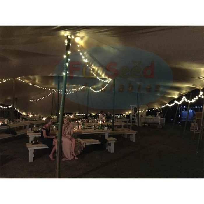 Large Marquee Outdoor Sailcloth Party Tent Waterproof Heavy Duty Event Pole Tent Stretch Wedding Tent for 100 Peoples