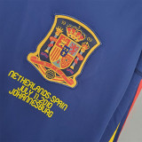 2010 Spain Away Royal Blue Long Sleeve Retro Soccer Jersey (长袖)