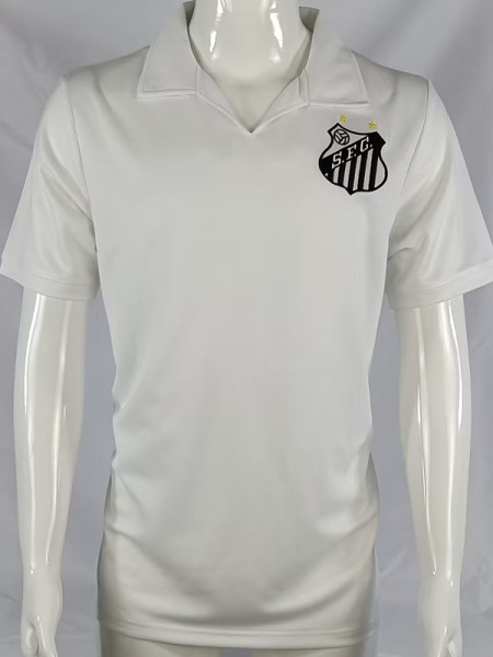1970 Santos FC White Retro Soccer Jersey