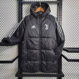 23-24 JUV Black Hooded Cotton Coat Red Edge (白色边) 棉衣