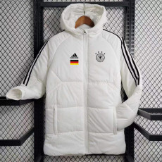 23-24 Germany White Hooded Cotton Coat Black Edge (黑色边) 棉衣