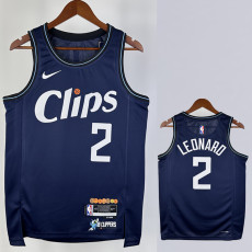 23-24 Clippers LEONARD #2 Dark blue City Edition Top Quality Hot Pressing NBA Jersey