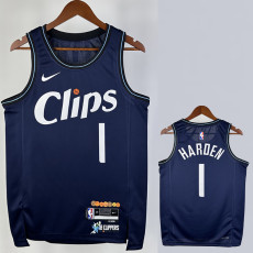 23-24 Clippers HARDEN #1 Dark blue City Edition Top Quality Hot Pressing NBA Jersey