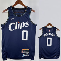 23-24 Clippers WESTBROOK #0 Dark blue City Edition Top Quality Hot Pressing NBA Jersey