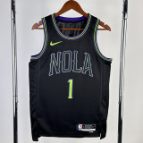 23-24 Pelicans WILLIAMSON #1 Black City Edition Top Quality Hot Pressing NBA Jersey
