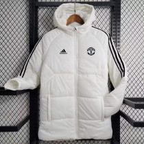 23-24 Man Utd White Hooded Cotton Coat Black Edge (黑色边) 棉衣