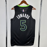 22-23 TIMBERWOLVES EDWARDS #5 Black Top Quality Hot Pressing NBA Jersey (Trapeze Edition)
