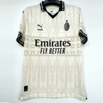 23-24 ACM Cream Color Joint Edition Fans Soccer Jersey