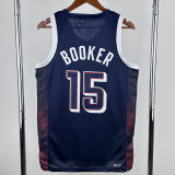 2024 Olympic Game USA BOOKER  #15 Dark Blue Basketball Jersey