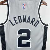20-21 SA Spurs  LEONARD #2 Grey Top Quality Hot Pressing NBA Jersey (Trapeze Edition) 飞人版