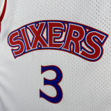 1996-97 76ERS IVERSON #3  White Retro Top Quality Hot Pressing NBA Jersey