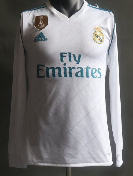 2017-2018 RMA Home Player Version 长袖球员 Long Sleeve Retro Soccer Jersey