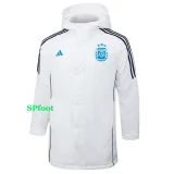 24-25 Argentina White Hooded Windbreaker Fabric Cotton Coat #G182(蓝标)