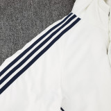 24-25 Italy White Hooded Windbreaker Fabric Cotton Coat #G222
