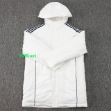 24-25 Ajax White Hooded Windbreaker Fabric Cotton Coat #G188