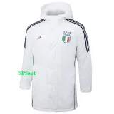 24-25 Italy White Hooded Windbreaker Fabric Cotton Coat #G222