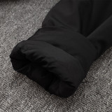 24-25 Black Hooded Windbreaker Fabric Cotton Coat #G229光板