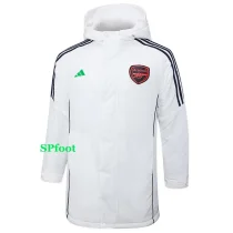 24-25 ARS White Hooded Windbreaker Fabric Cotton Coat #G191
