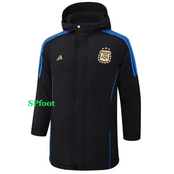 24-25 Argentina Black Windbreaker Fabric Cotton Coat #G187(金标)