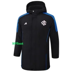 24-25 Internacional Black Hooded Windbreaker Fabric Cotton Coat #G196