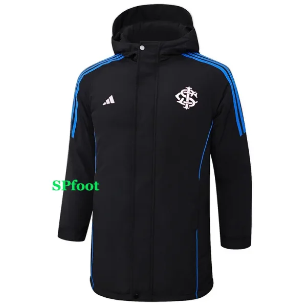 24-25 Internacional Black Hooded Windbreaker Fabric Cotton Coat #G196