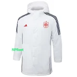 24-25 Spain White Hooded Windbreaker Fabric Cotton Coat #G231