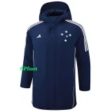 24-25 Cruzeiro Royal Blue Hooded Windbreaker Fabric Cotton Coat #G214