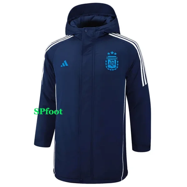 24-25 Argentina Royal Blue Hooded Windbreaker Fabric Cotton Coat #G184(蓝标)