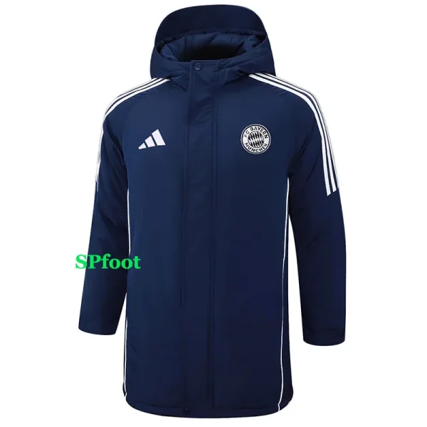 24-25 Bayern Royal Blue Hooded Windbreaker Fabric Cotton Coat #G198(白标)