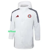 24-25 Bayern White Hooded Windbreaker Fabric Cotton Coat #G197